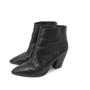 Lucky Brand Adalan Black Leather Heeled Bootie